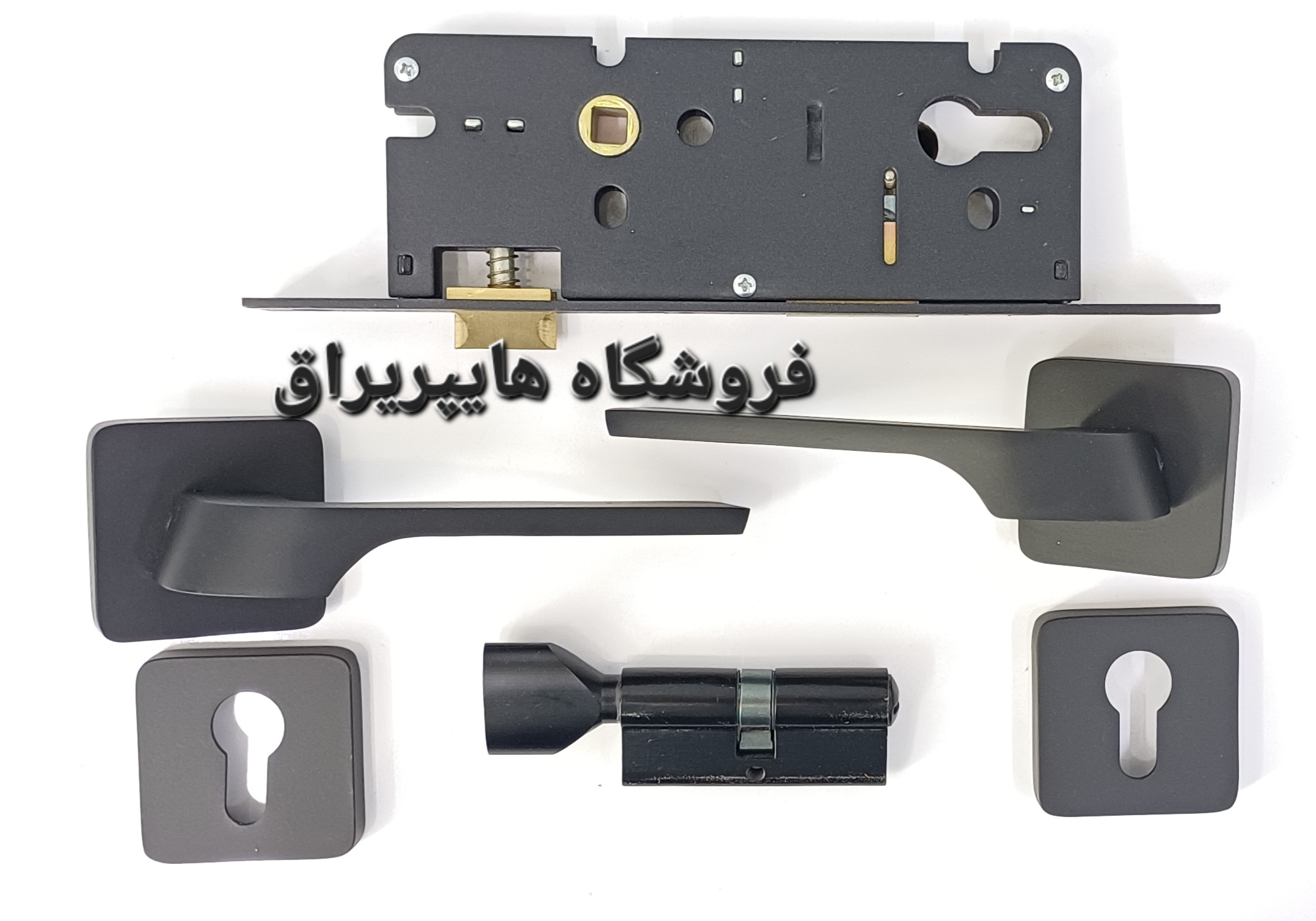ست کامل دستگیره درب اقتصادی با قفل 7سانت کد 27