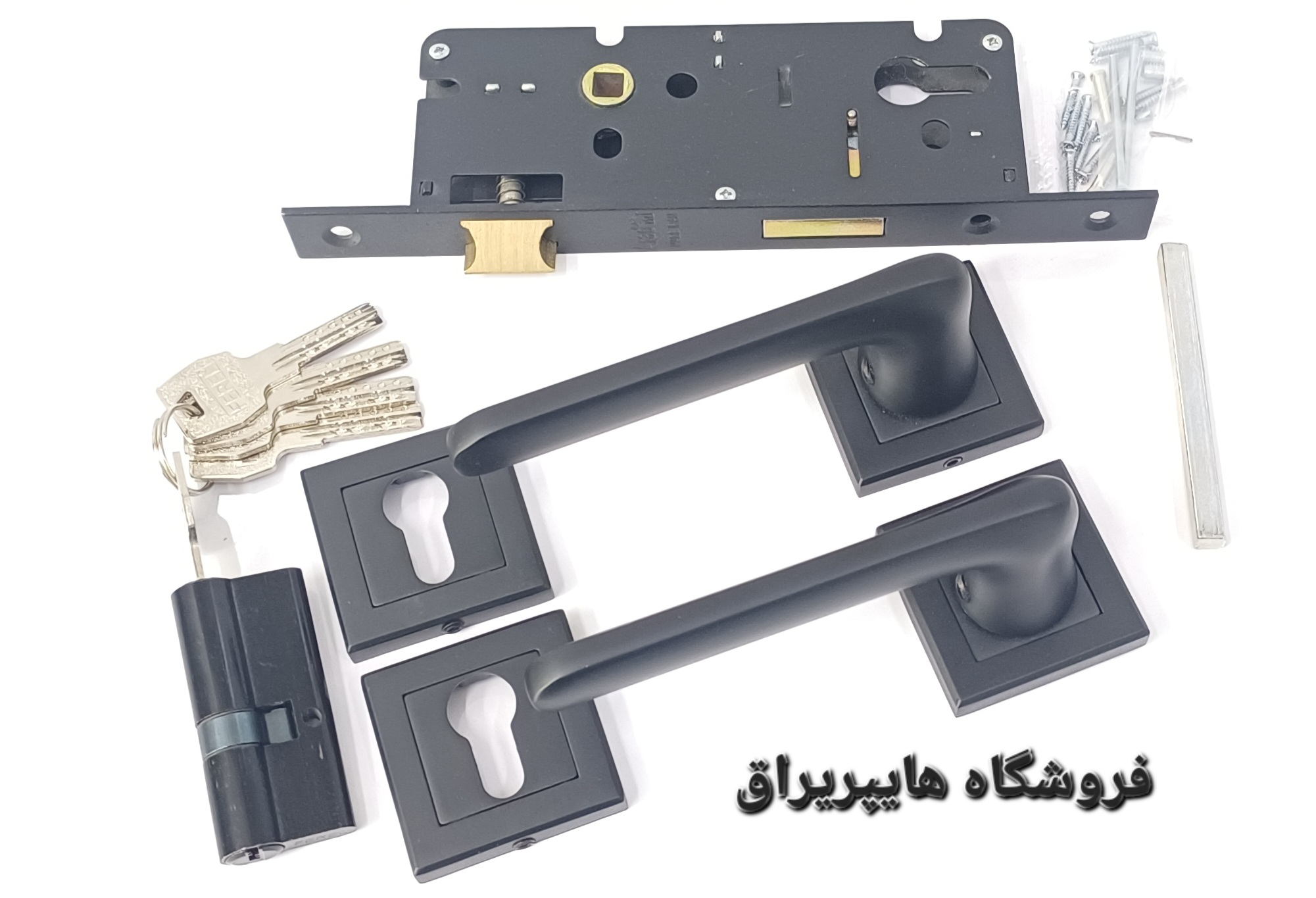 دستگیره درب چوبی رزت کد 210 پک کامل اتاقی