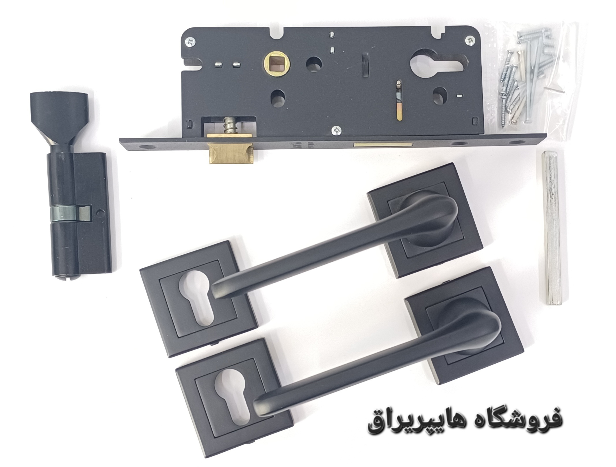 دستگیره درب چوبی رزت کد 210 پک کامل سرویس