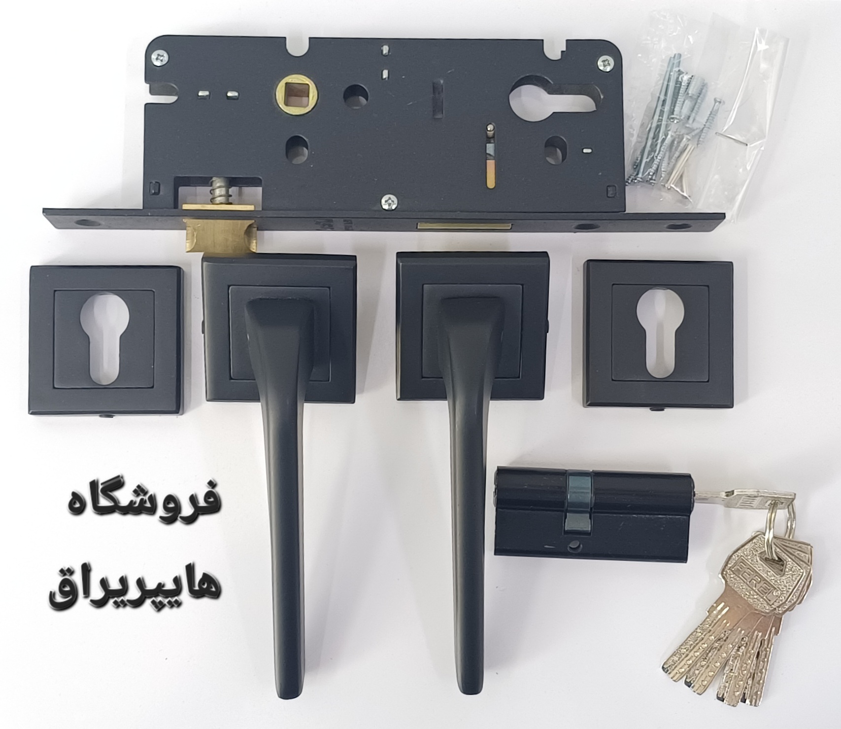 دستگیره درب چوبی رزت کد 400 پک کامل اتاقی